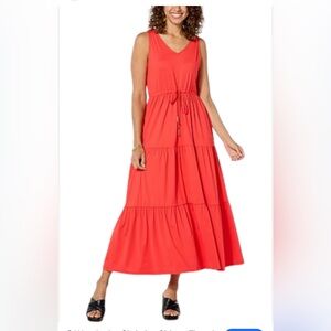 C Wonder by Christian Siriano Tiered Maxi Dress Poppy